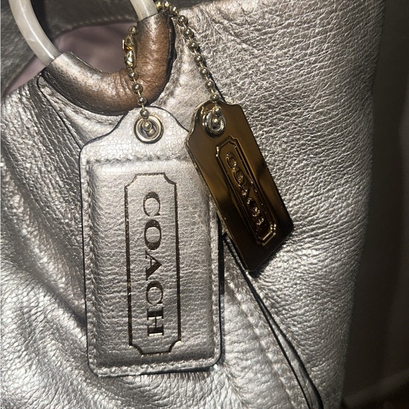 Coach Kristin Pewter 16814 Leather East West Satchel Shoulder Bag - Picture 3 of 6